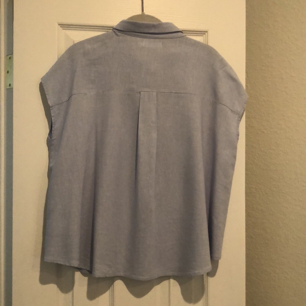 Blue Mod Ref Linen Blouse - image 2